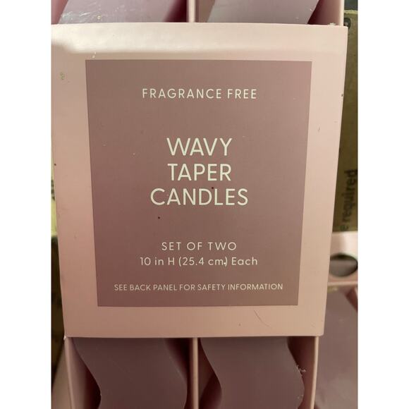 Bundle (12-2 pack) Wavy Taper Candles. Crepe Pink Fragrance Free 10”  Total 24 - Picture 2 of 3